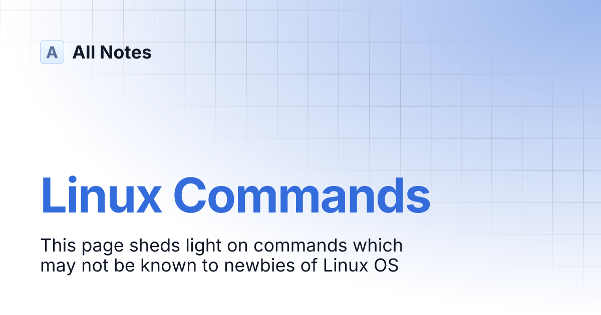 Linux Commands | All Notes